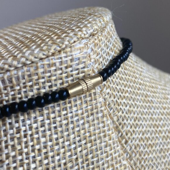 Dangle Necklace Black, Brown, Orange/Red Beads - Picture 5 of 5